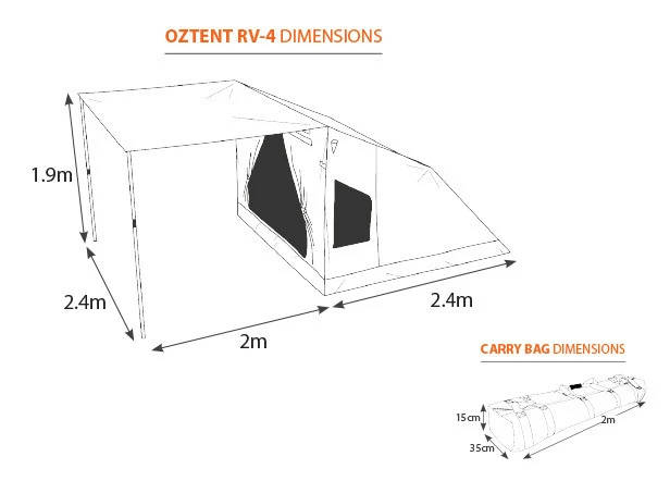 Oztent RV-4 Canvas Touring Tent 5 Oztent RV-4 Canvas Touring Tent - Image 3